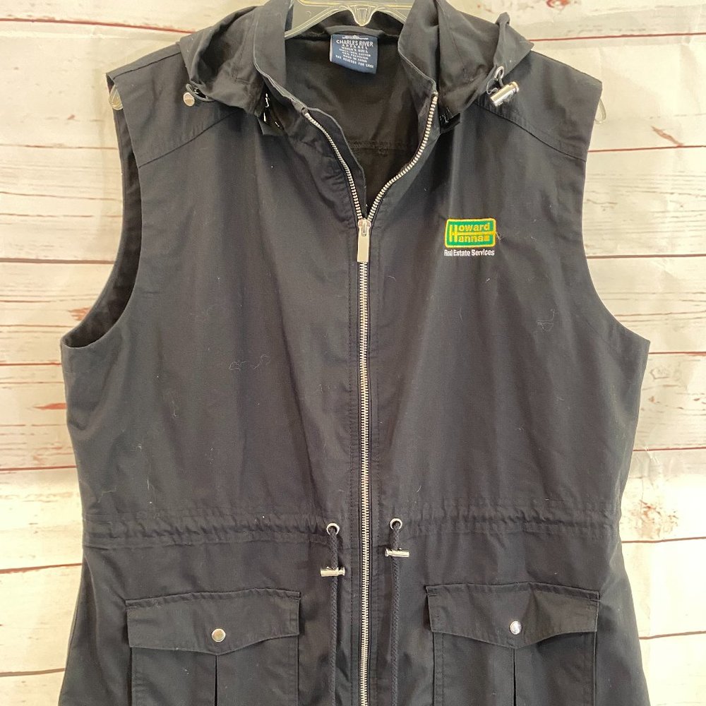 SOLD Howard Hanna Hooded Black Sleeveless Vest NWOT - Picture 3 of 9